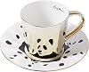 Luycho] Angled Mirror Cup & Saucer_African Elephant_11oz