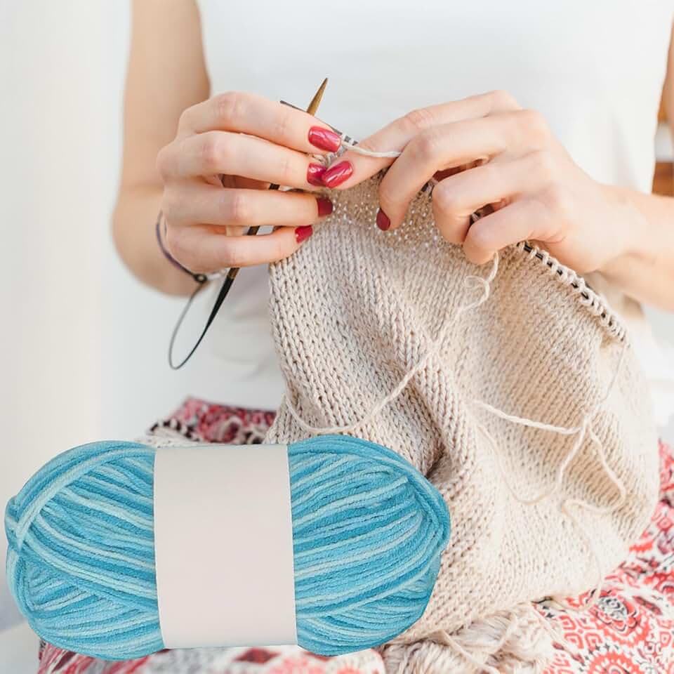 Fio colorido para crochê macio, mistura de nylon e algodão, ideal para iniciantes, tricô, projetos de bricolage e artesanato
