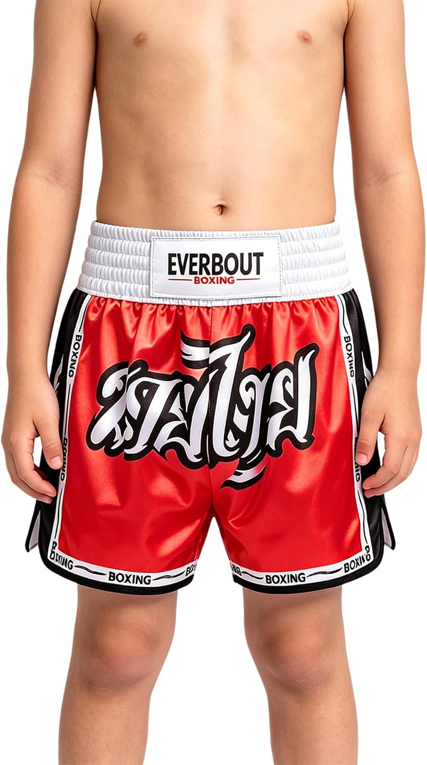 Boys Muay Thai Shorts Elastic Waist Grappling Shorts