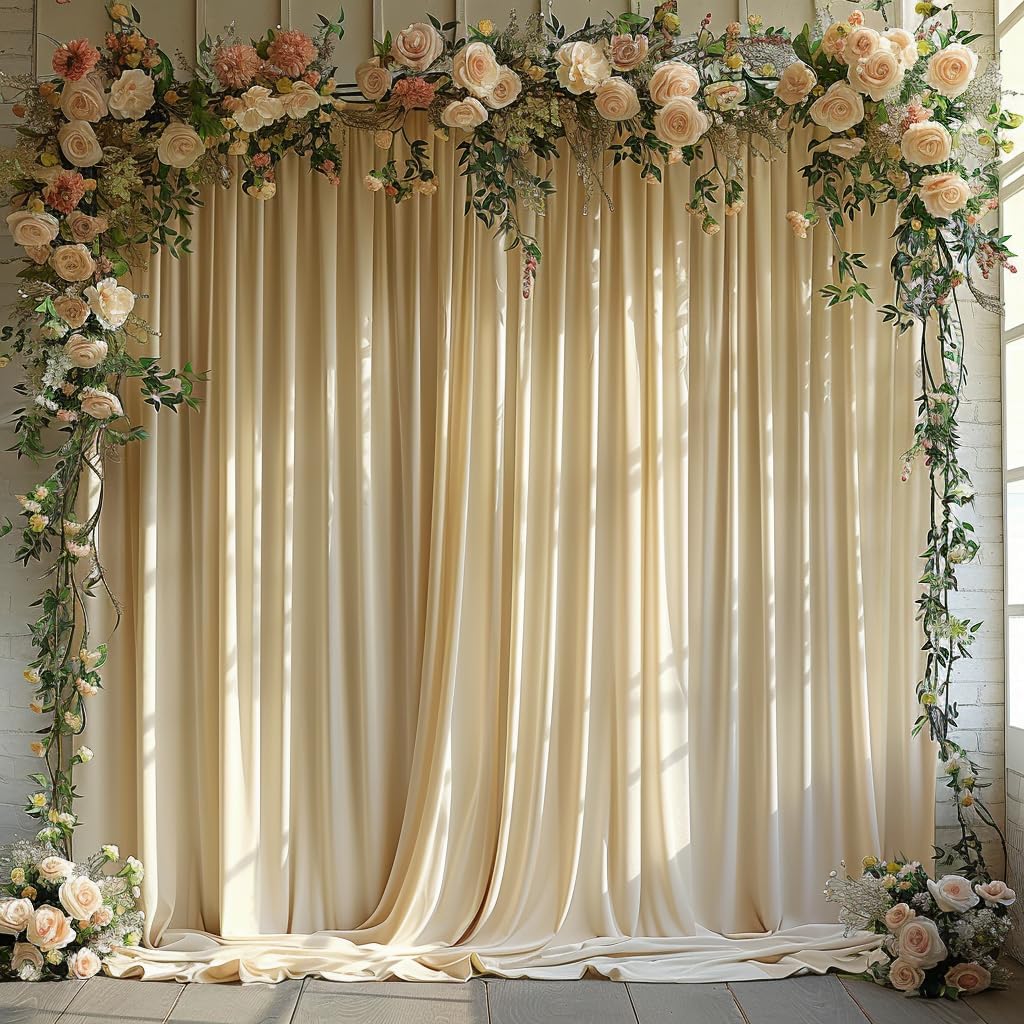 Amazon.com : 10x10ft Wrinkle Free Champagne Backdrop Curtain for ...