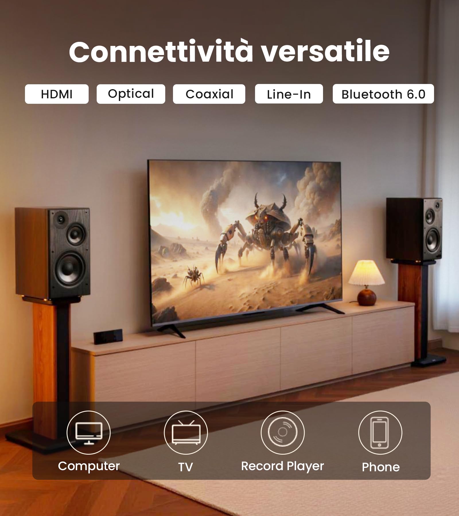 Edifier Diffusori da scaffale amplificati R2750DB MKII, monitor studio144 W con uscita subwoofer, audio ad alta risoluzione, Bluetooth 6.0 con LDAC, HDMI/ottico/coassiale per PC impianti - Noce