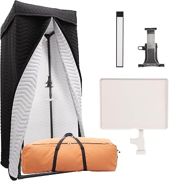 Pro Vocal Booth | Portable Sound Isolation Booth for Crystal-Clear Recording - Ideal for Voice Over, Podcasts, Singing | Quick Setup & Mobile Home Studio with Travel Bag