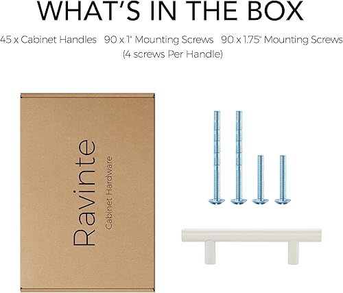 Miniatura 88 de Ravinte - 30 manijas de acero inoxidable para armario de cocina, 5 pulgadas de largo, agujero de 3 pulgadas, rosado