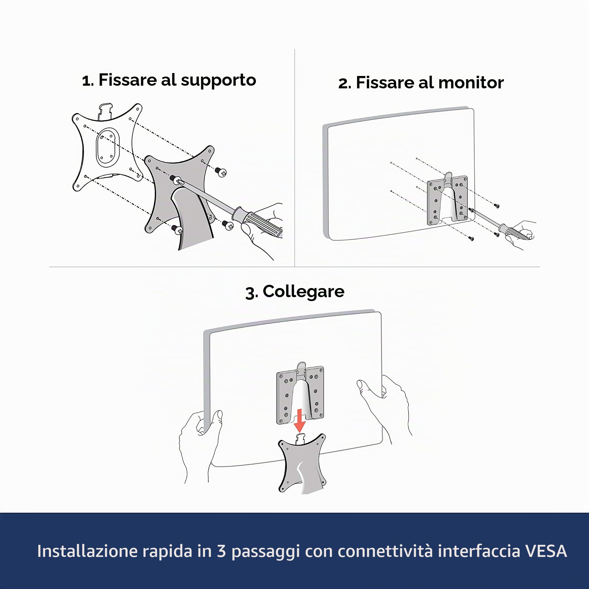 Ergotron - Staffa a sgancio rapido - per monitor e televisori fino a 15,9kg e profondità inferiore a 76 cm - Accessorio per bracci monitor VESA (60-589-060)