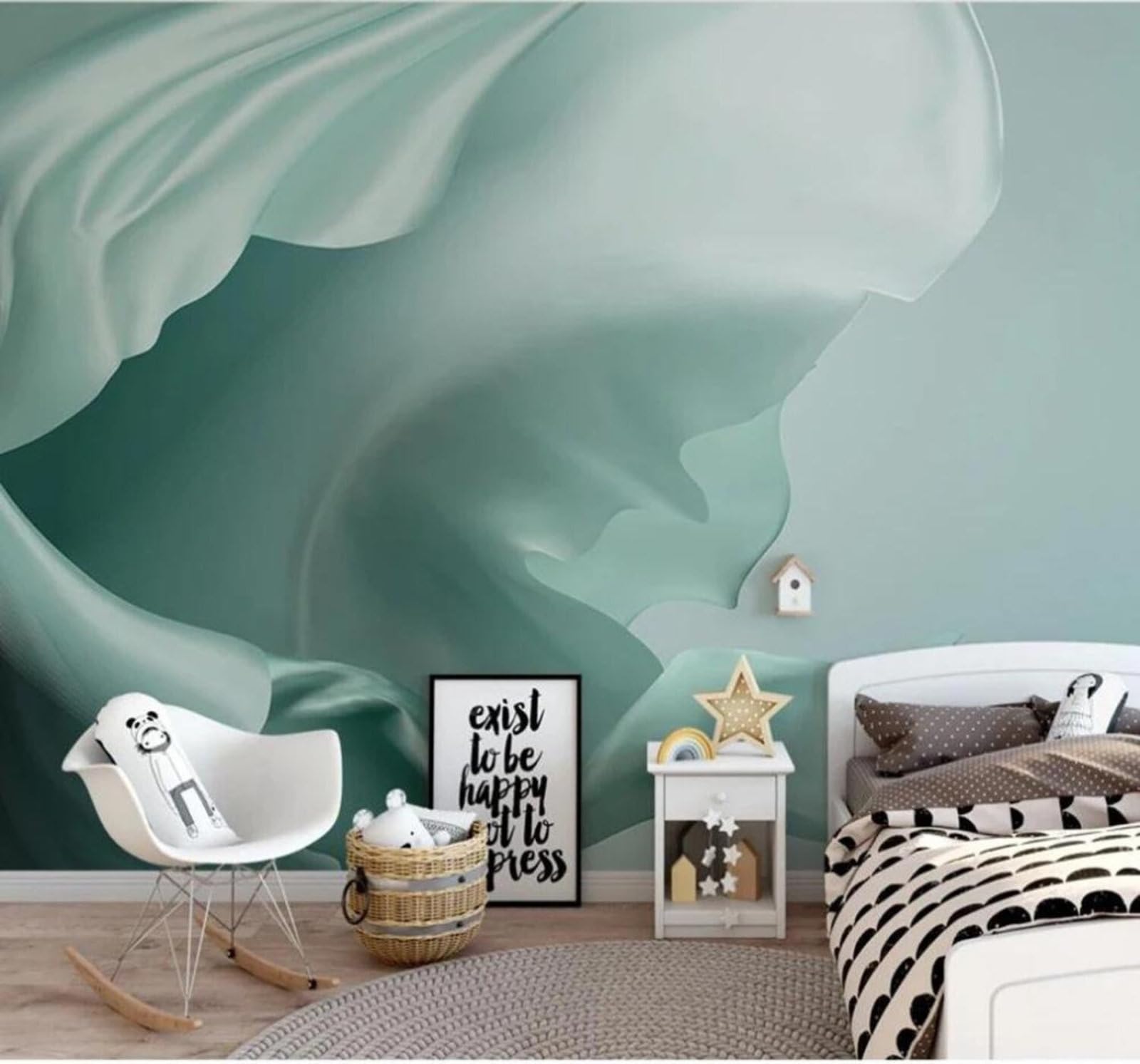 Tzxztt 150Cm×105Cm(B×H) Abstract Fresh Landscape Minimalism Silk Modern 3D Wallpaper Premium Textured Silk Neutral Tones Material Ideal For Living Room Bedroom-150Cm×105Cm