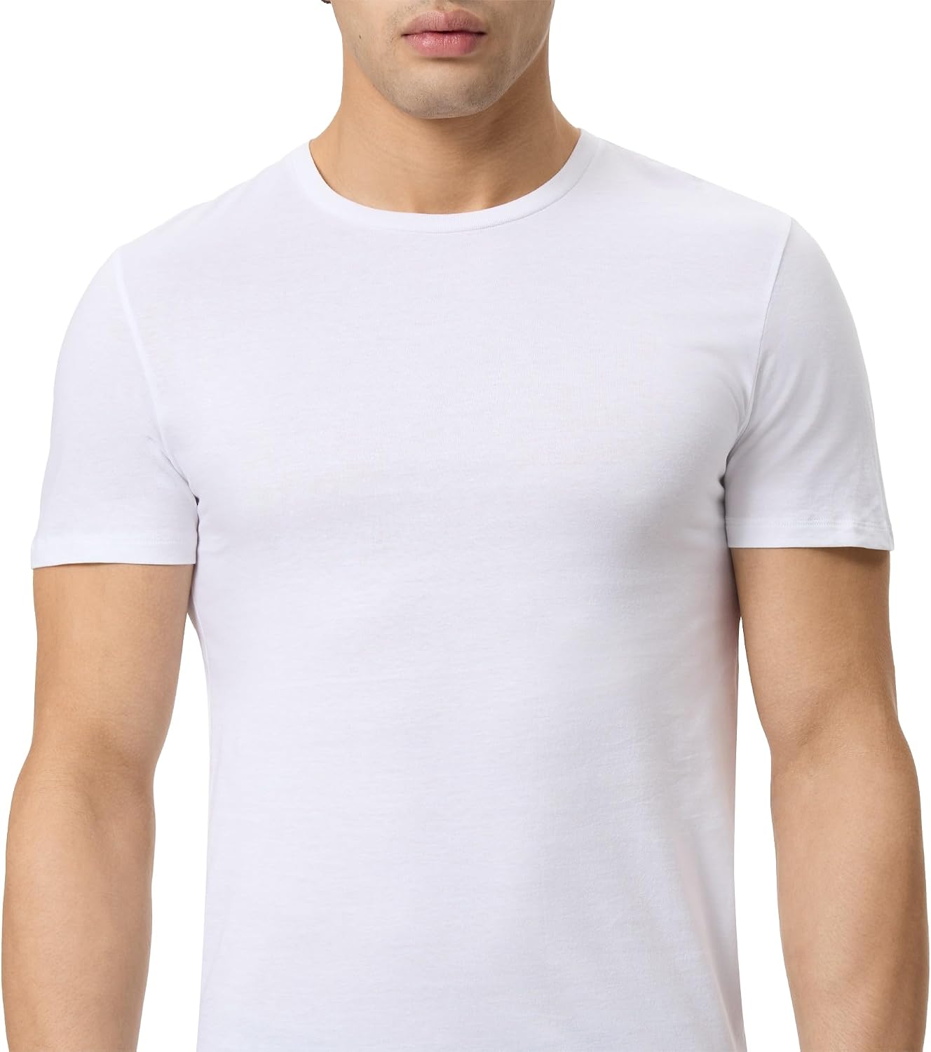 Lacoste Men's 100% Cotton Slim Fit Crew Neck Undershirt