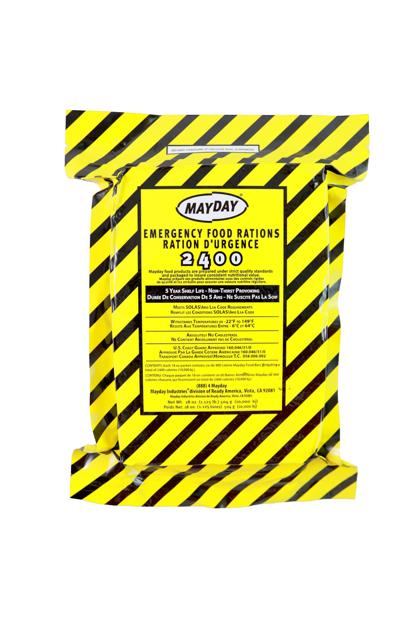 Mayday 73504 12-Pack 2400 Calorie USCG Approved Emergency Food Bars for emergency situations are essential for disaster preparedness. Each bar has
