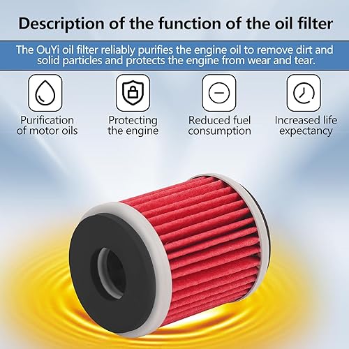 Miniatura 5 de Filtro de aire de motocicleta y filtro de aceite y bujía de repuesto para Yamaha YFM250R Raptor 250 2008-2013 2XJ-14451-00-00 5D3-13440-00-00