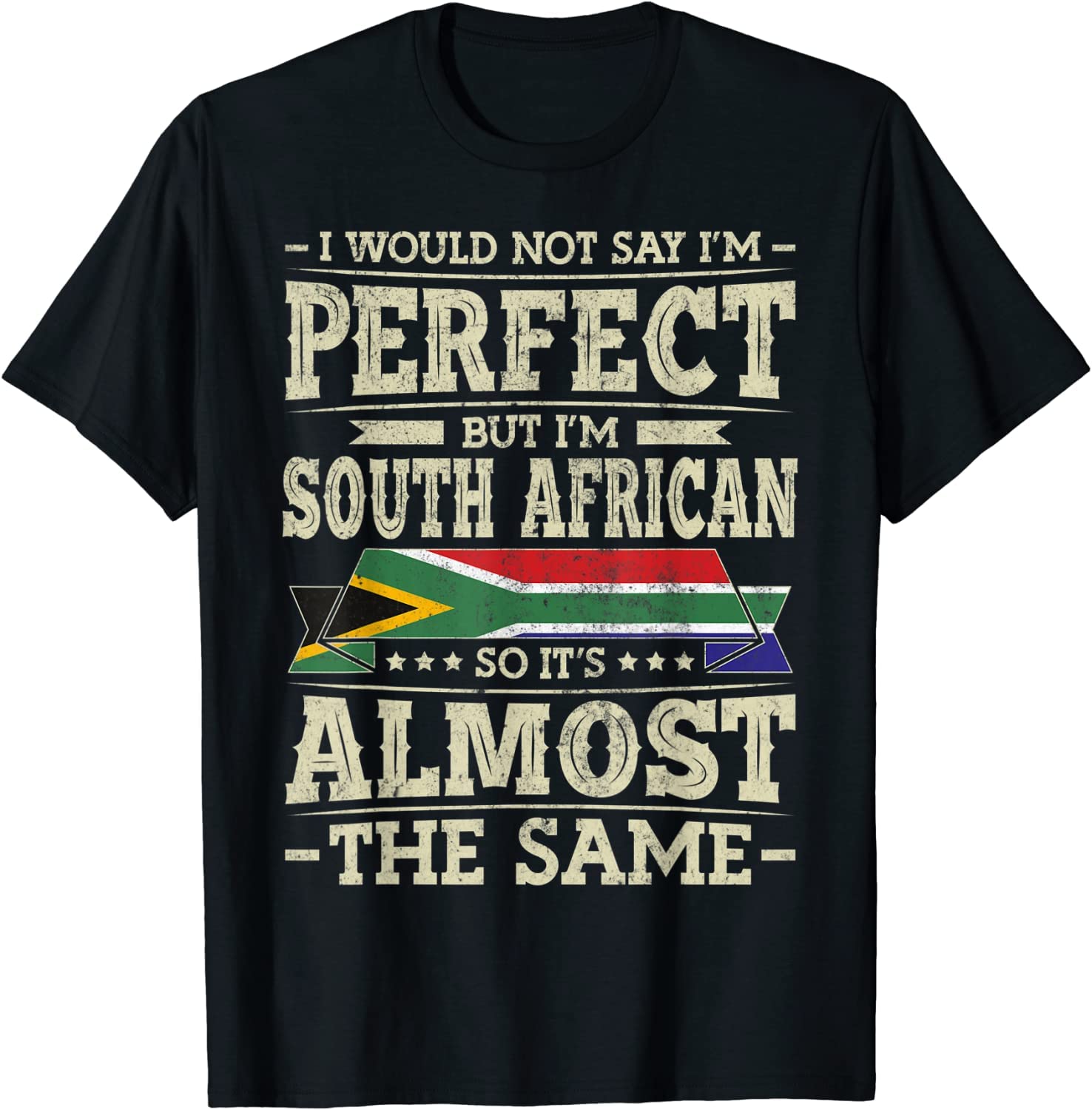 South Africa I'm Not Perfect But South African ds1712 T-Shirt 2746 Cotton T-Shirt - Regular Fit, Printed T-Shirts for Men