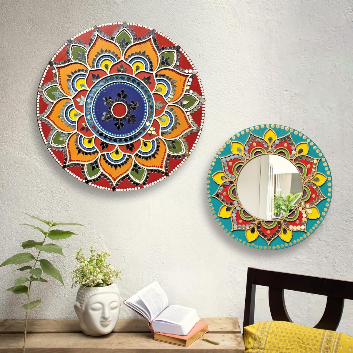 iCraft DIY Mandala Art Kit for Adults & Kids 12-15 - 6 Mandala Projects, 12-Inch Canvas, Mirror, Coasters, Dream Catcher & Bookmark - Creative & Mindful Mandala Art Kit 4