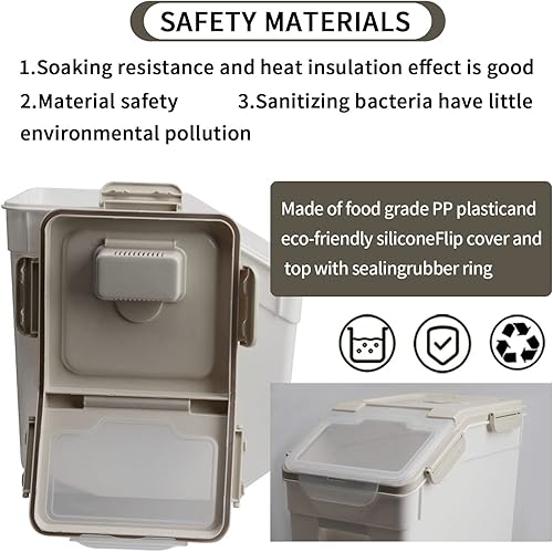 Miniatura 10 de Contenedor hermético grande de almacenamiento de alimentos para perros con cuchara y taza medidora, contenedor de almacenamiento de alimentos para