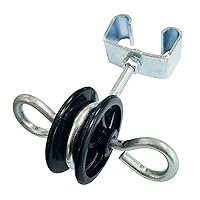 Vista 4 de Q'mark Anclajes de manija de puerta de poste en T eléctrico de granja con doble gancho en T, 2 anillas, aisladores de poste en T (3), negro