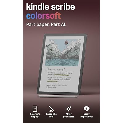 Amazon Kindle Scribe Colorsoft 32GB (newest model) — 11” paper-like color display with front light — One notebook to replace them all — Write in notebooks, docs, and books. Pen included - Graphite