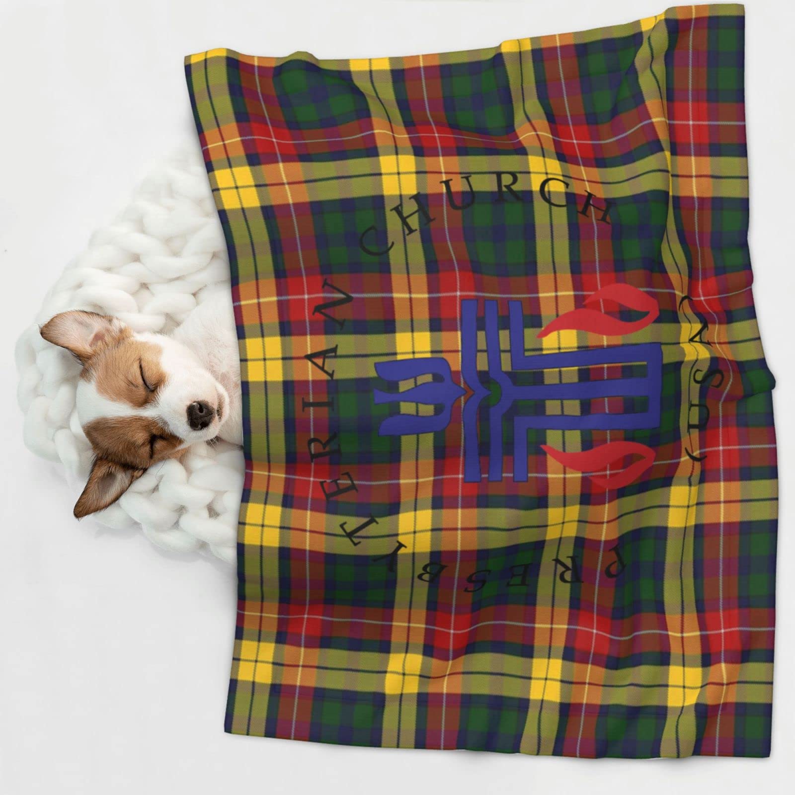 Presbyterian Church Cross Seal Soft and Cozy Pet Blanket for Dogs and Cats - Versatile and Comfortable Large
