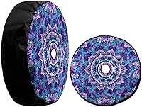 Vista 3 de Foruidea Funda para neumático de repuesto con estampado de mandala de estilo bohemio con orificio de cámara de respaldo para remolque, RV, SUV
