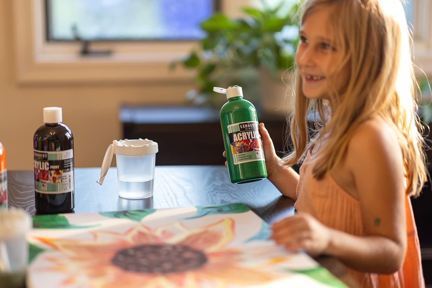 Sargent Art Acrylic Paint, Set of 12 Colors pieces of 16 fl oz bottles, Non-Fading, Rich Vivid Pigments, Brilliant Matte Finish, Fast Dry Formula, Non-Toxic