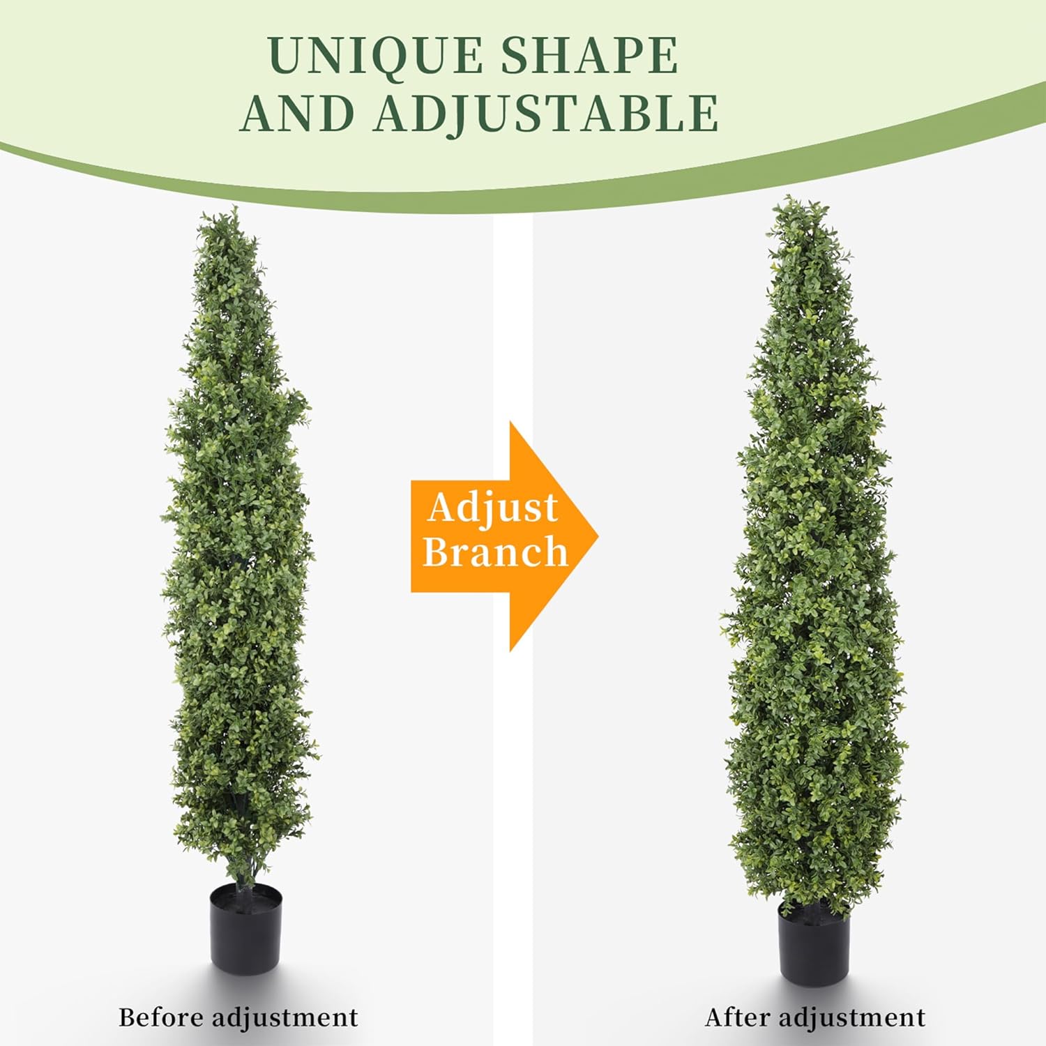 Artificial Boxwood Topiary Tree 5FT Fake Topiary Tree Faux Potted Topiary Plant for Porch Home Garden Decor 2Pack