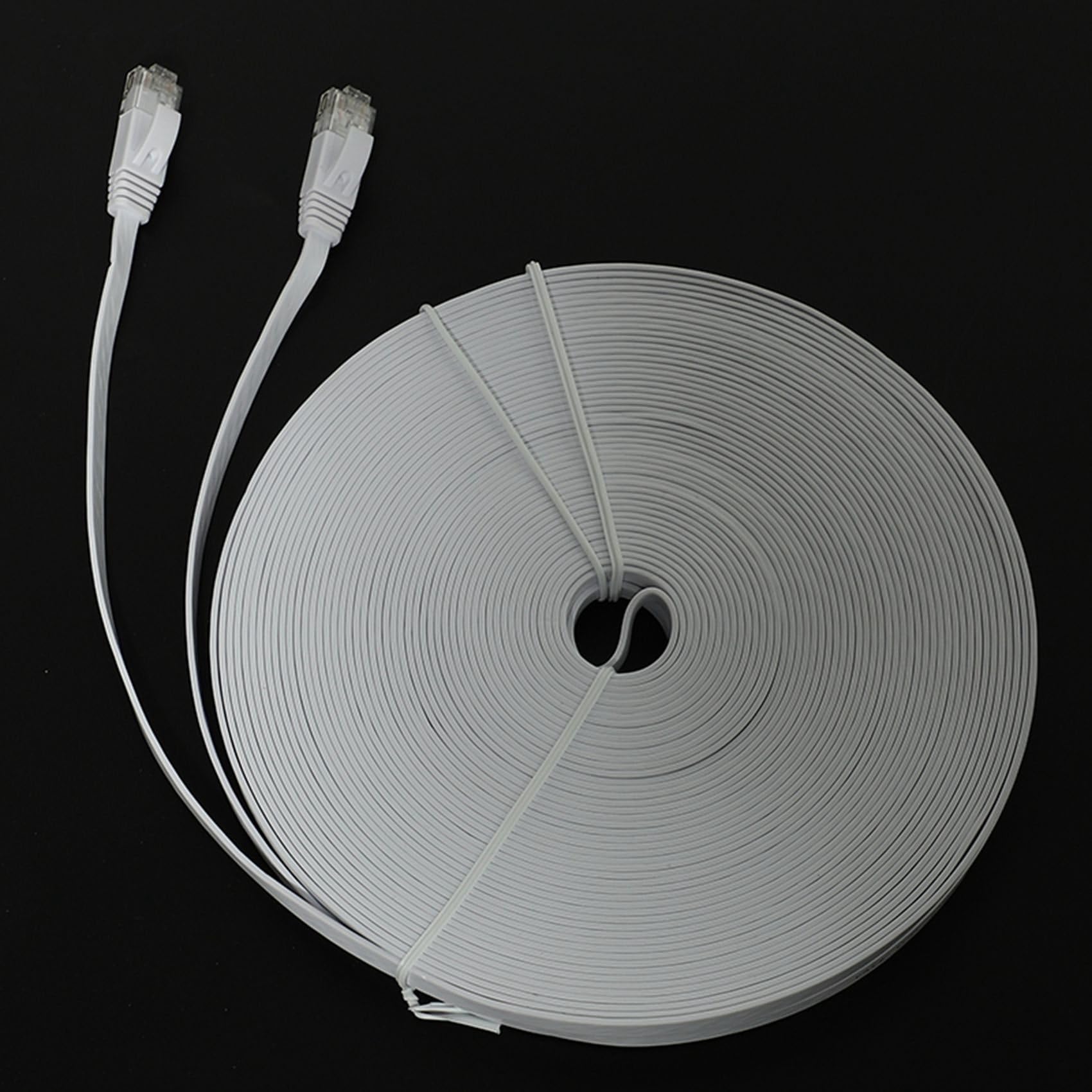 3X Kabel Ethernet Cat 6 100 Stóp (30 Metrów) Płaskie, Wąskie, Długie Kable Krosowe Sieci LAN, Kabel Komputerowy Cat6 High Speed