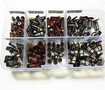 120 Pieces Micro Fuel Injector Filter Set - 8 Types of Fuel Injection Filters for Optimal Engine Performance