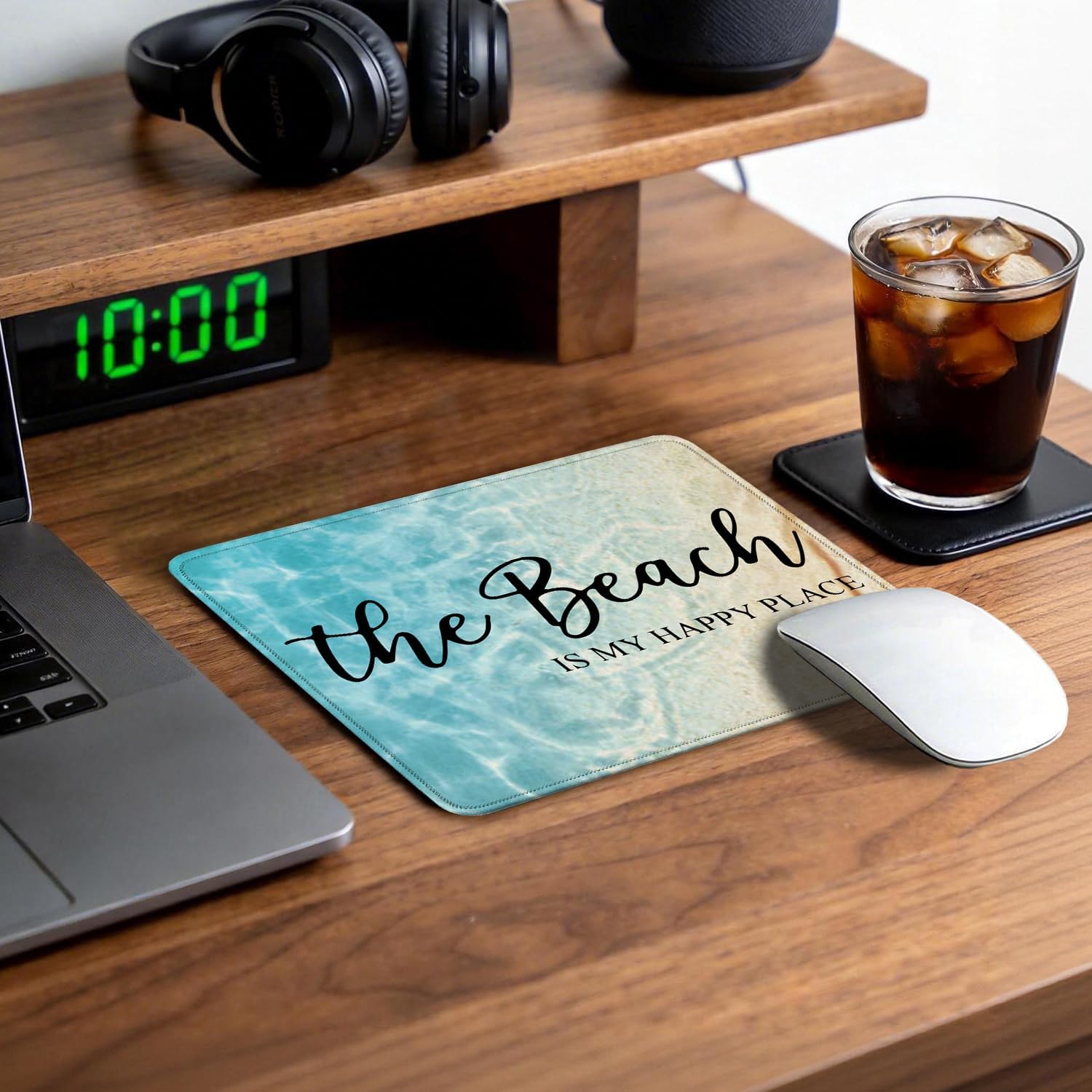 Beach Mouse Pad for Desk Laptop Gaming Office, Beaches House Gifts for Women, The Beach is My Happy Place Desk Decor for Office Room, 8x9.5 Inch image 3