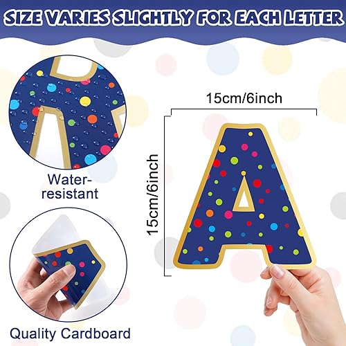Vista 102 de Juego de 150 letras grandes de 6 pulgadas y puntuación, colorido alfabeto recortado para el aula para exhibir tablón de anuncios, escuela en casa