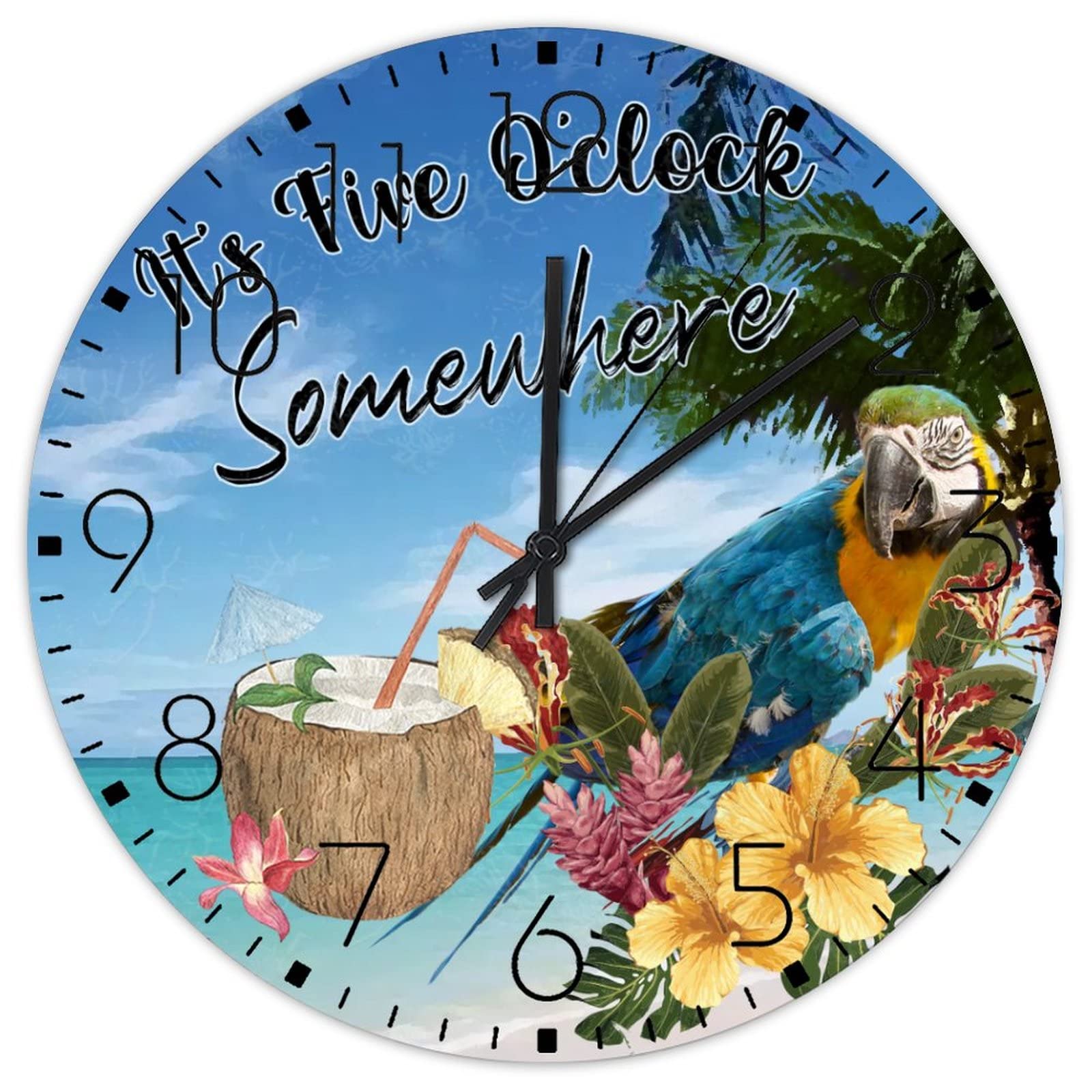 Horloge murale en bois 38 cm minimaliste sans tic-tac à piles pour maison