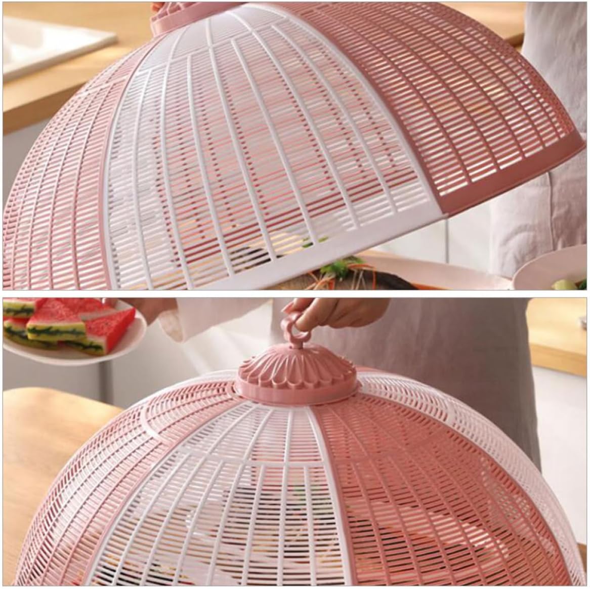 VALICLUD Foldable Food Cover Tent 30x60cm Plastic Kitchen Food Protector Dome Portable for Dining Table and Picnic Use