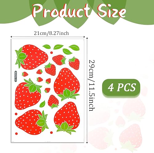 Miniatura 5 de 92 calcomanías de fresa, impermeables, de PVC, fresas, decoración estética, decoración de baño, decoración de fiesta de fresa, decoración de