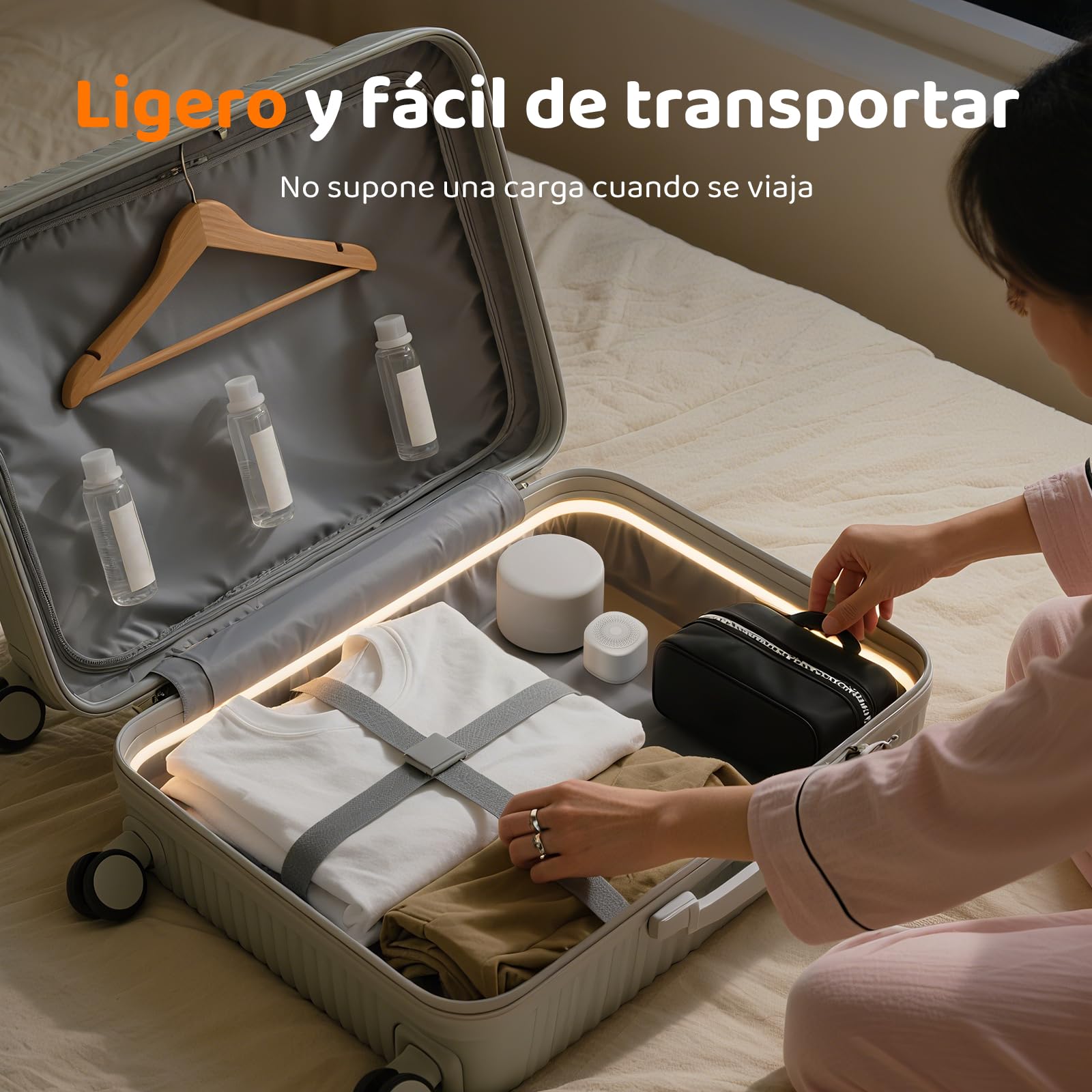 Ruido Blanco Bebe, Adultos White Noise Machine con 20 Sonidos para Dormir & Luz Nocturna | Portátil con Memoria para Música Relajante, Sonidos del Océano y Brown Noise (USB-C)