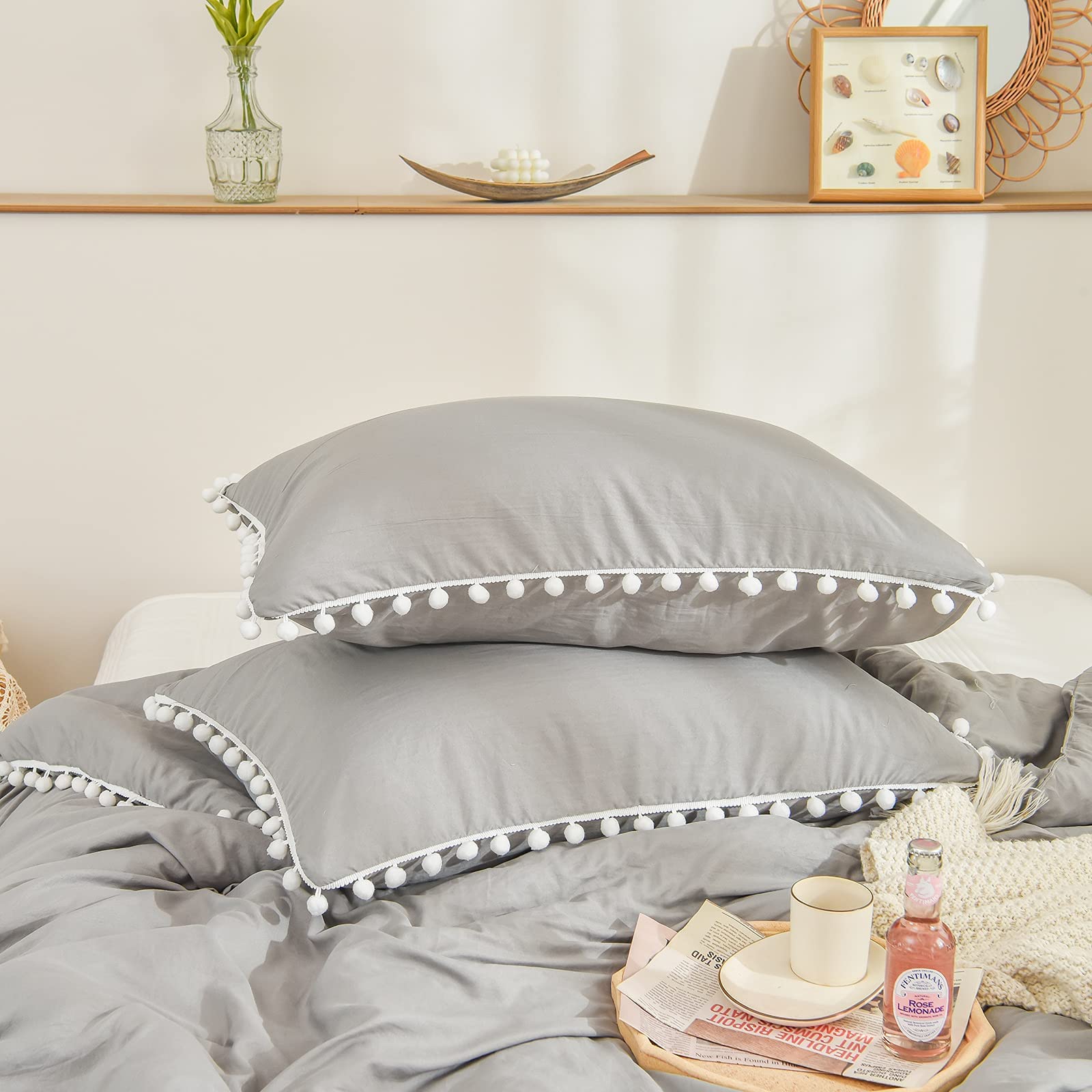 Bedbay Boho Comforter Set Queen Grey 