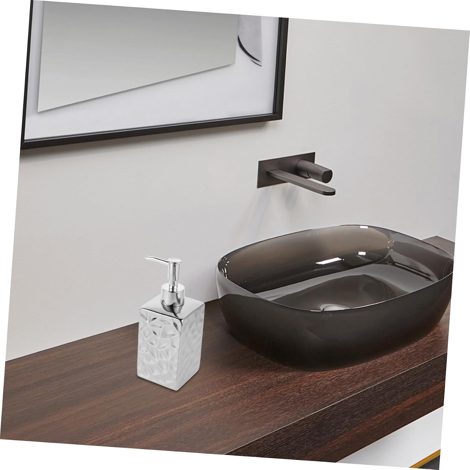 Decorative Lotion Dispenser Square Pump Bottle for Bathroom Refillable Shampoo and Conditioner Containers Elegant Design for Home and Spa Use