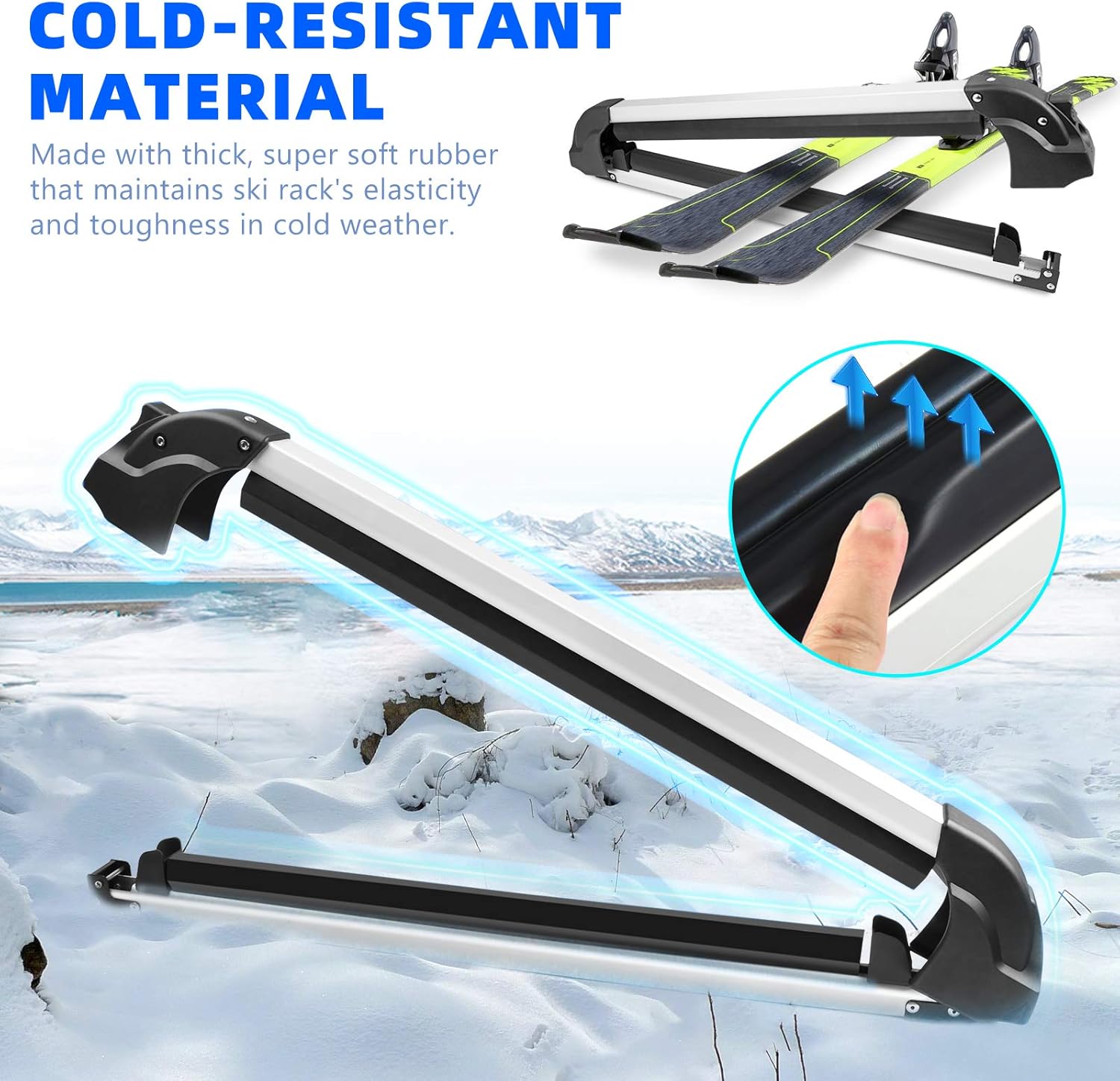 YITAMOTOR 27" Aluminum Universal Ski Rack Snowboard Roof Racks, Ski Car Roof Carrier Snowboard Car Racks : Sports & Outdoors