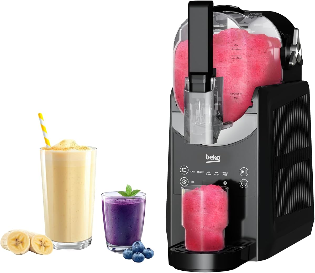 Beko SlushMix Frozen Drink Maker, Durable Sleek Design, Rapid Cooling, Easy-to-Remove Tray, Multiple Servings with 2L Capacity and Stays Cold for 12 hrs, SM5770