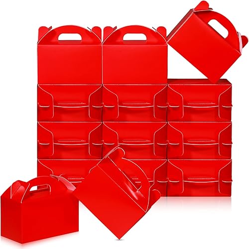 Miniatura 8 de 36 cajas de regalo de fiesta, cajas de regalo de papel a dos aguas con asas para cumpleaños, boda, ducha, suministros de fiesta de Navidad, 6 x 3.5