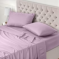 Utopia Bedding – Set Lenzuola Letto Una Piazza e Mezza 4 Pezzi 135×190 cm – Spazzolata Poliestre di Microfibra – Oeko-Tex Certificato – Lenzuolo con Angoli, Lenzuolo Piatto e 2 Federe 50×75, Lavanda