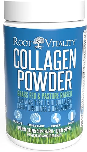 Vista 7 de Root Vitality Polvo de péptidos de colágeno – Suplemento de proteína hidrolizada criado en pastos alimentados con pasto para piel, cabello y uñas