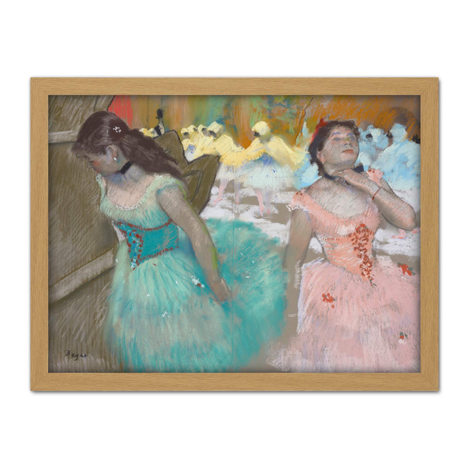 Artery8 Degas Entrance Of The Masked Dancers Drawing Artwork Framed Wall Art Print 18X24 Inch