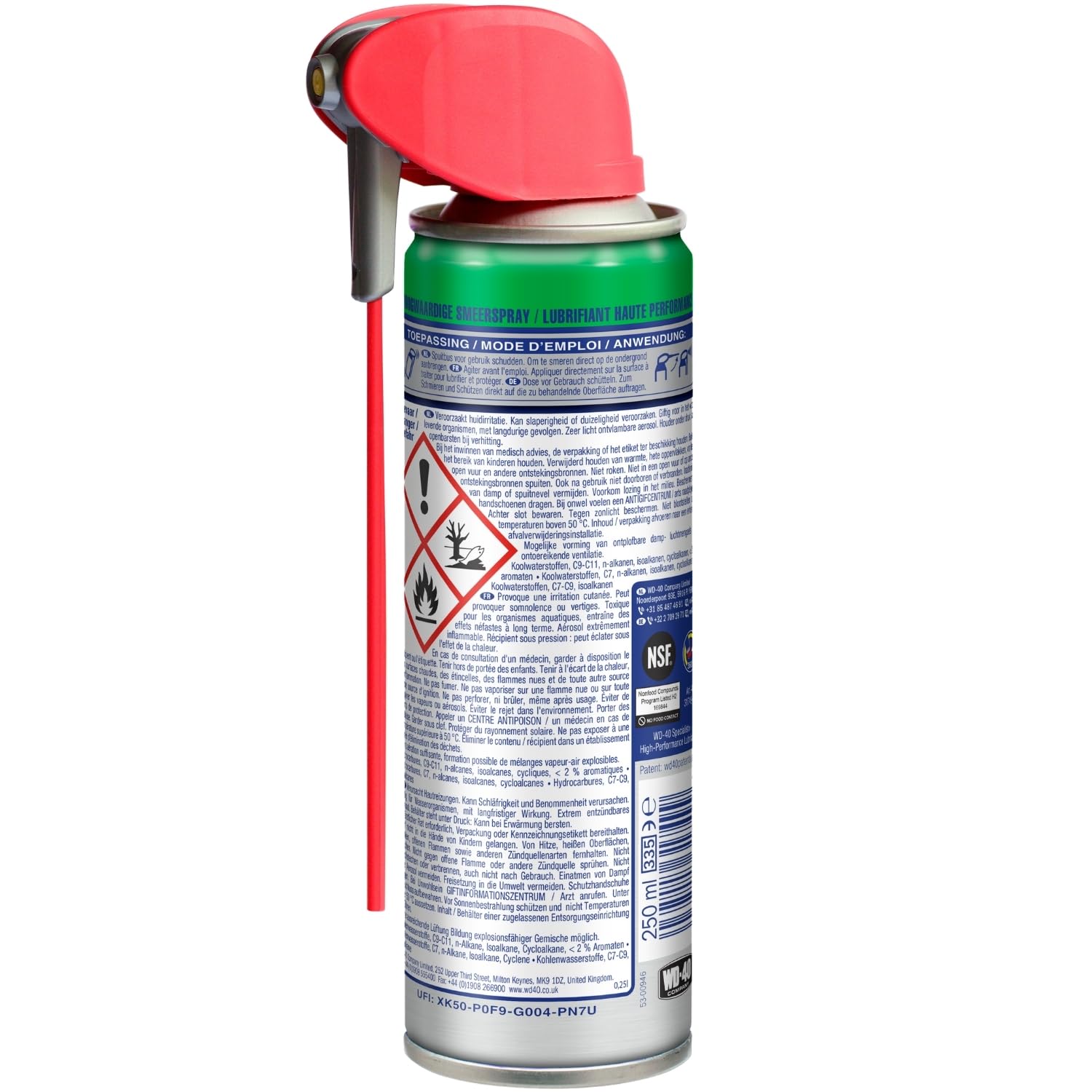 WD-40 Specialist PTFE Spray lubrificante, 250 ml, Grigio