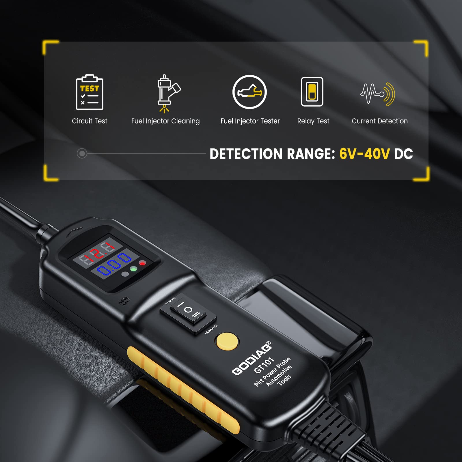 GODIAG GT101 Circuit Tester, 4 in 1 Power Probe, Fuel Injector Testing