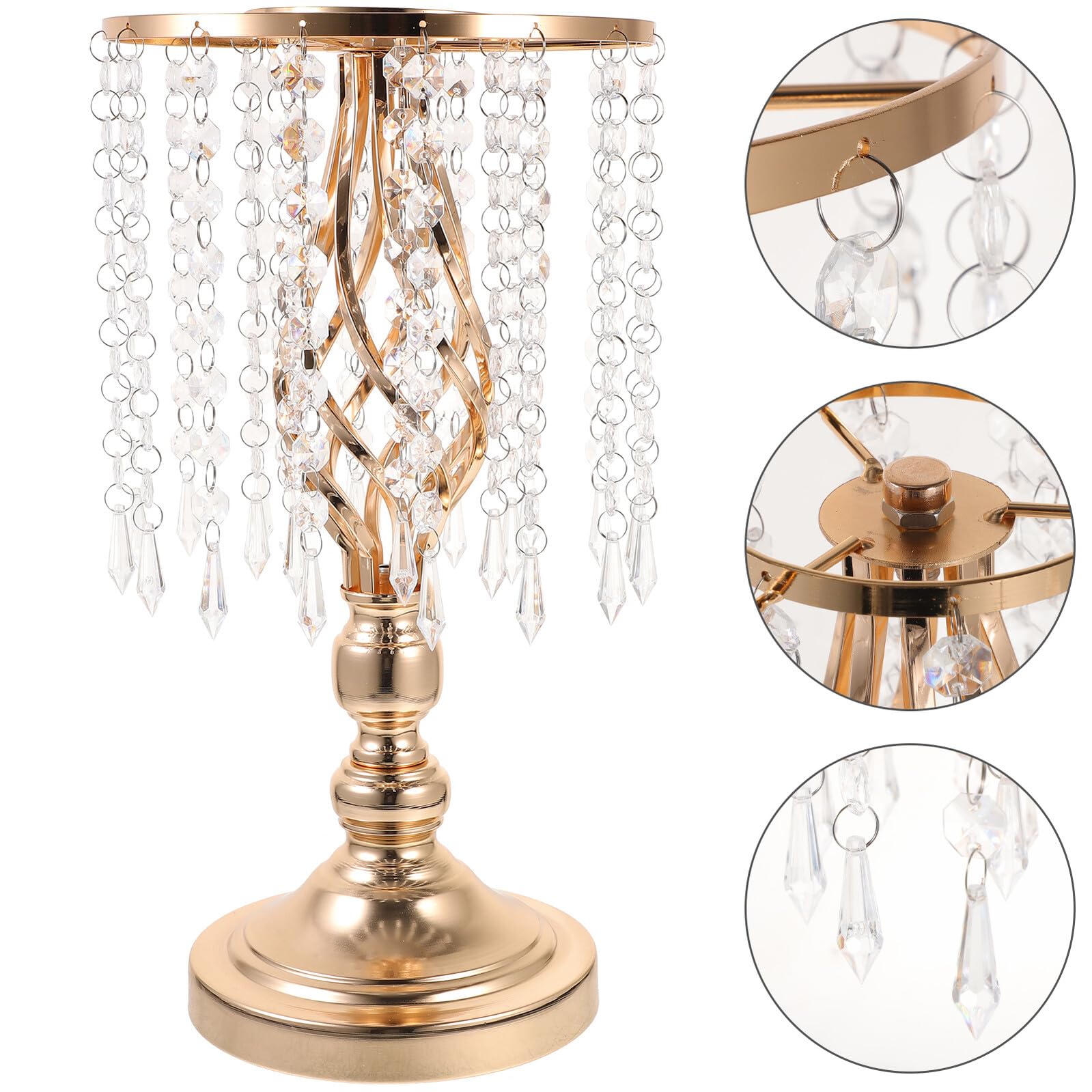 Eleganter Metall Kerzenhalter und Vase für Trockenblumen 40cm Goldfarbene Tischdekoration für Hochzeit und Zuhause