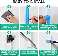 Vista 3 de Ocultador de cables, protector de cables de TV de 85.2 pulgadas, cubiertas de cable para cables en la pared, cubiertas de alambre para cables