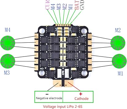 F4 V3S Plus Flight Controllers 45/55/60A 4in1 Electrical Speed Controllers Module Board with XT60 Cable
