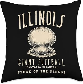 Illinois Giant Puffball Fungi Mycology Mushroom Throw Pillow