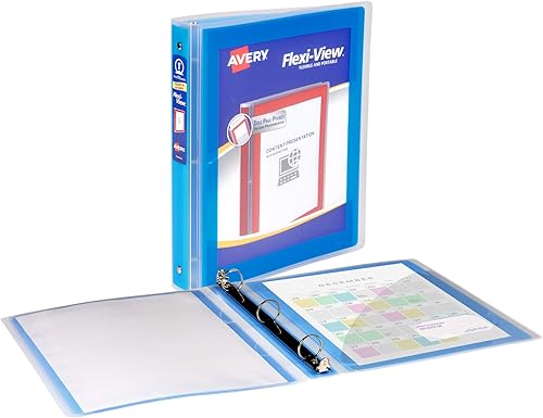 Miniatura 61 de Avery Flexi-View - Carpeta de 3 anillas, anillos redondos de 1/2 pulgada, 1 carpeta azul marino (15766)