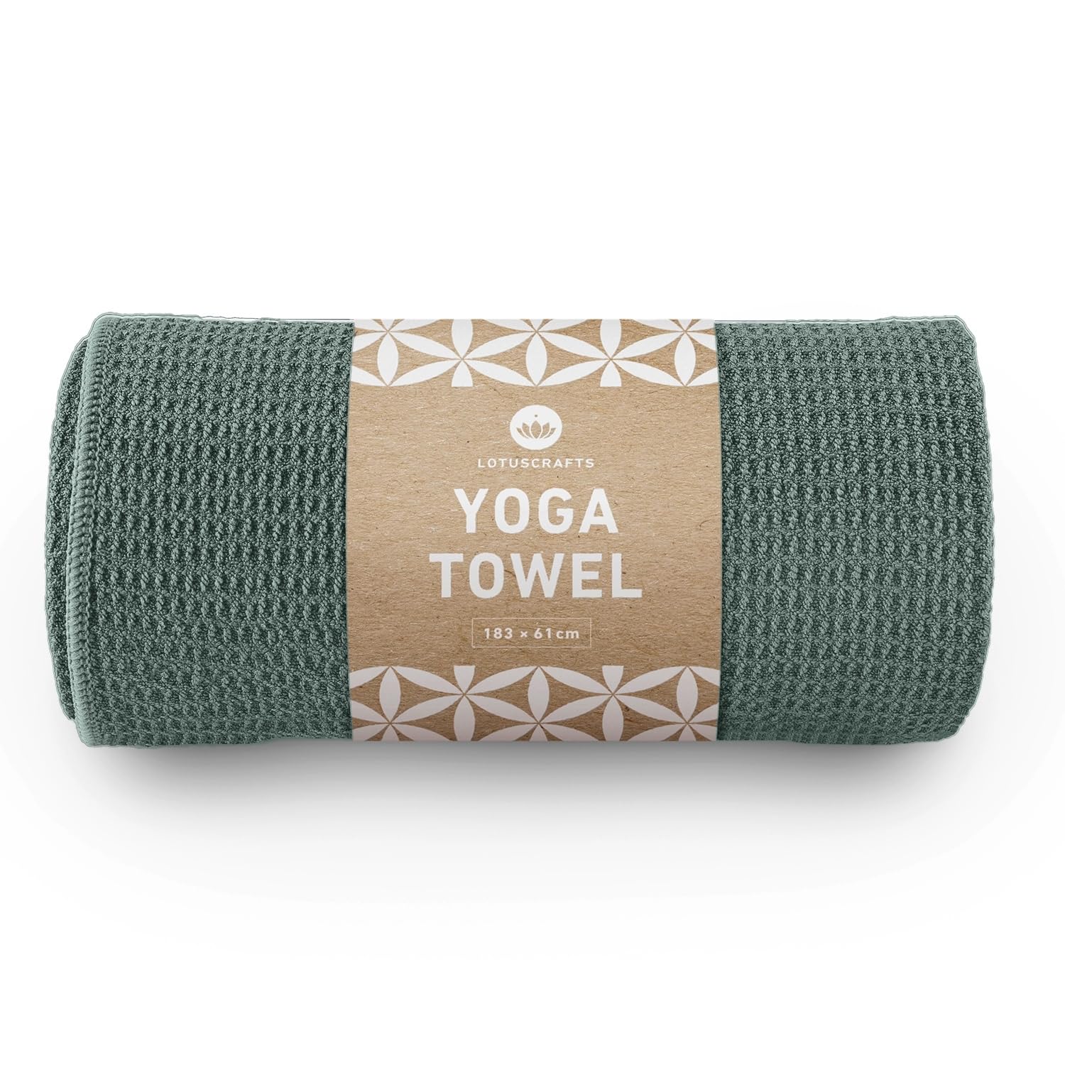 Lotuscrafts Serviette de Yoga antidérapante avec Une Bonne adhérence au Sol et Une Structure gaufrée spéciale pour Une Tenue idéale sur Le Dessus