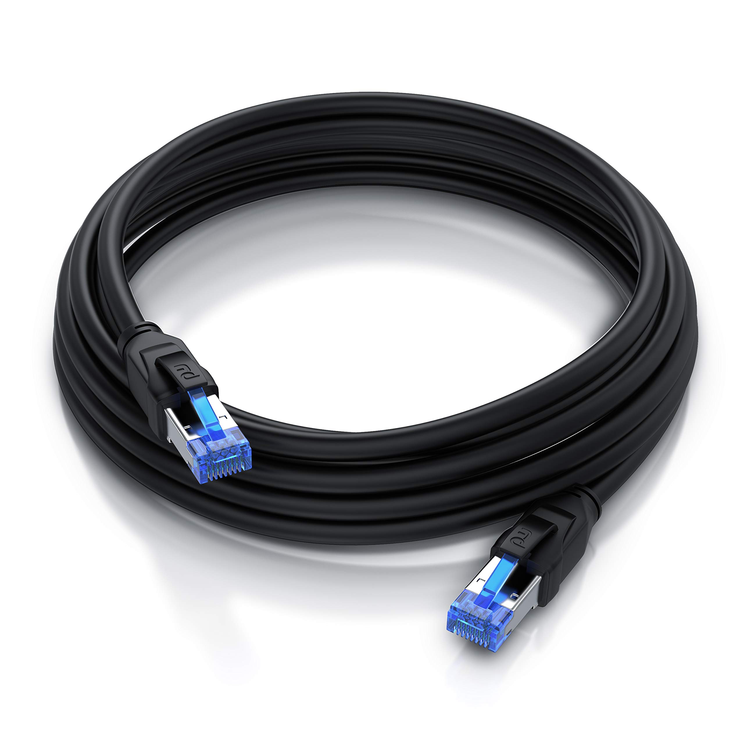 CSL - 25 m kabel sieciowy CAT 8 - LAN kabel krosowy - CAT8.1 High Speed Gigabit Ethernet Cable - 40 Gbits - S/FTP PIMF - wtyczka RJ45 - Cat6 Cat7 Cat8 komp - 25 metrów - czarny