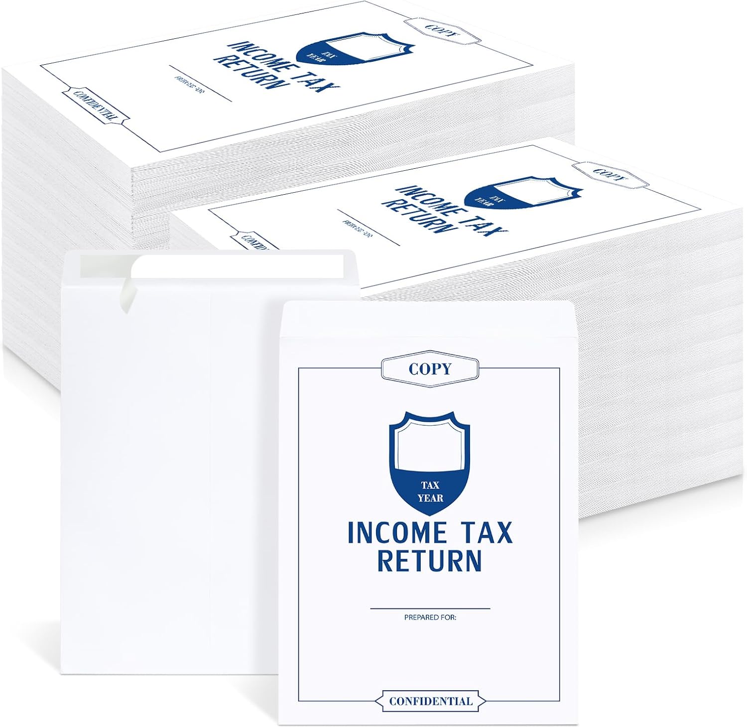 chiazllta 200Pcs Income Tax Return Envelope for Tax Preparers 9 x 12 In White Open End Security Envelopes Printable Envelopes Letter Size for Office Business Legal Documents Catalog Paper Mailing