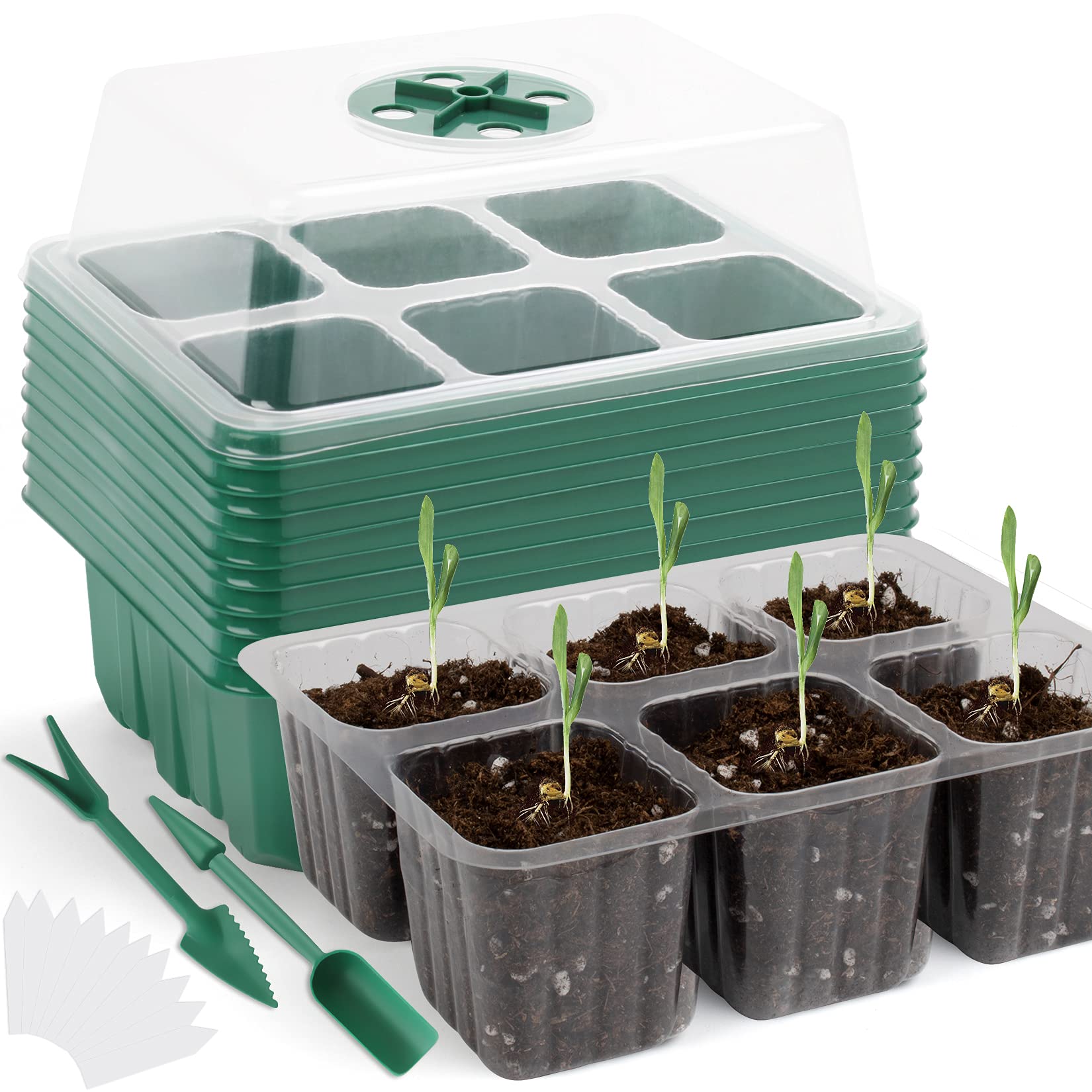 Buy Seed Starter Trays Seedling Tray, 10 Packs Humidity Adjustable Kit