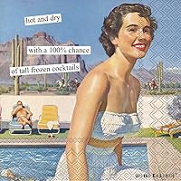 Vista 10 de Servilletas de papel para cócteles y bebidas de Boston International Anne Taintor, 5 x 5 pulgadas, Moderación