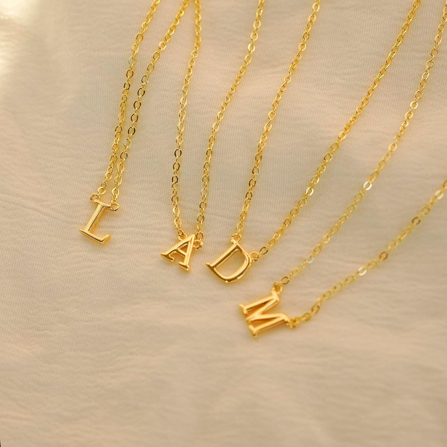 Initial Necklace for Women, 14k Gold Plated Dainty Gold Letter Necklace, Personalized Initial Pendant Necklace Gold Choker Necklace for Women - Image 7